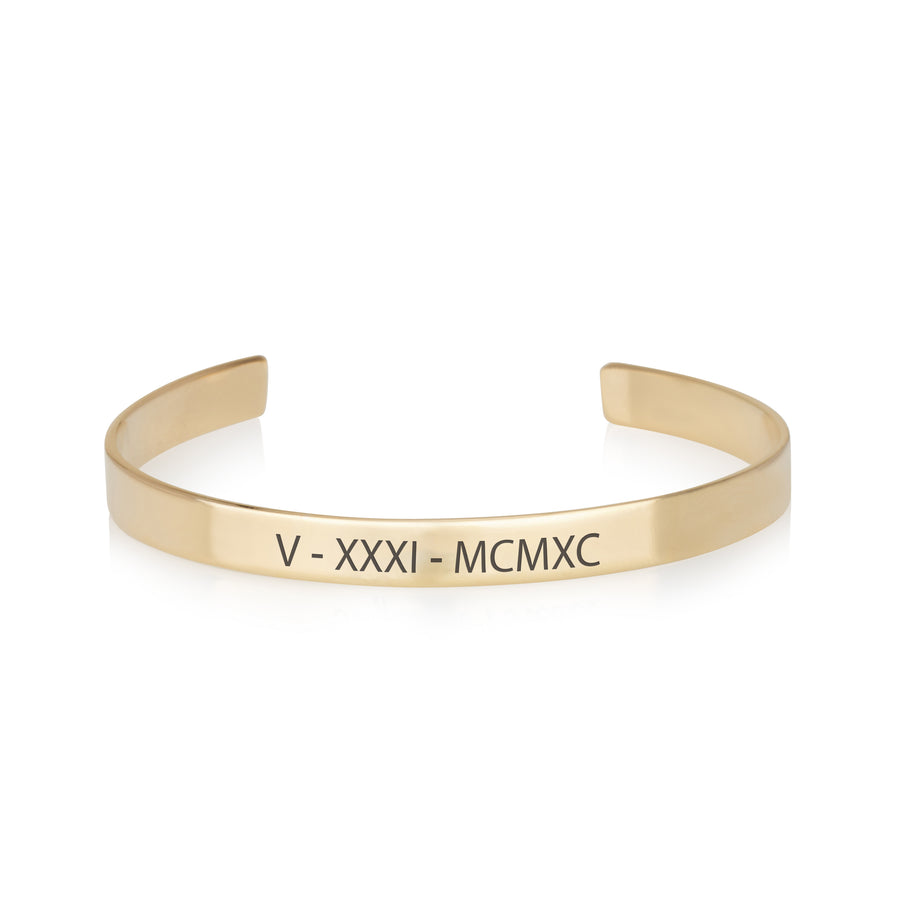 Custom Roman Numeral Cuff Bracelet