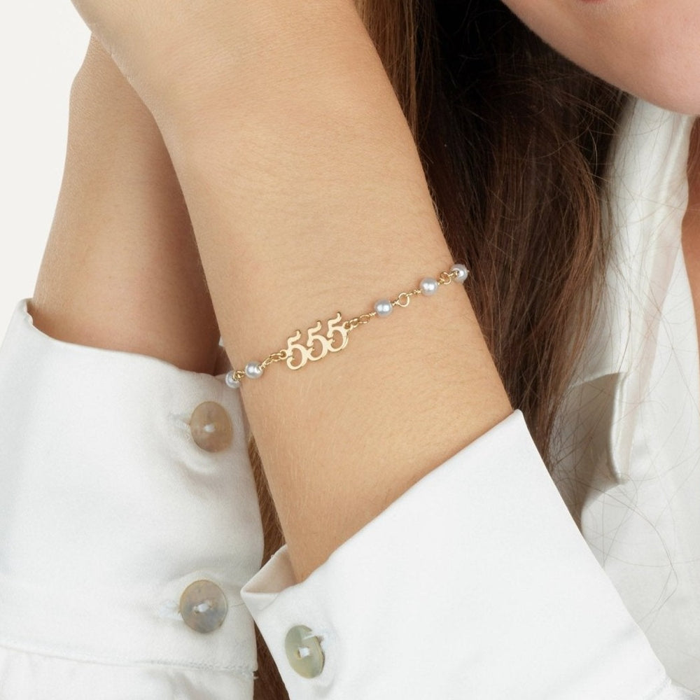 Angel Numbers Pearl Bracelet