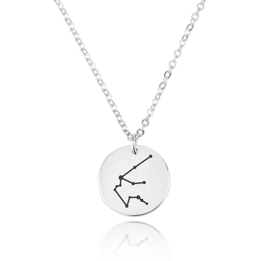 Aquarius Celestial Constellation Disk Necklace