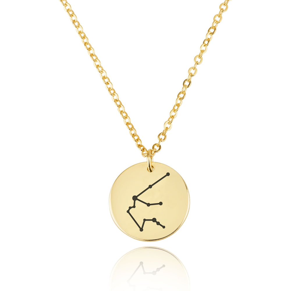 Aquarius Celestial Constellation Disk Necklace