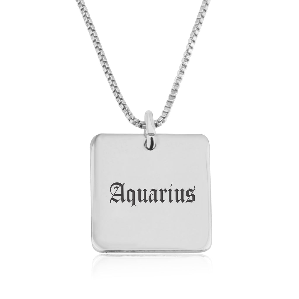 Buy Zodiac Sign Necklace, Astrology Necklace, Aquarius, Air Sign, Silver  Plated, Sterling Silver, Delicate Chain, Medallion, Minimalist Online in  India - Etsy