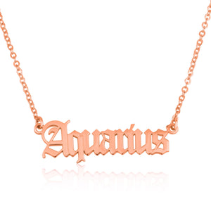 Aquarius Script Necklace - Beleco Jewelry