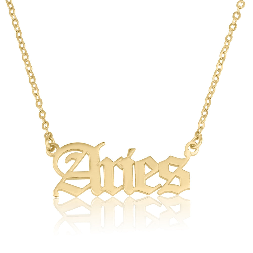 Aries Script Necklace - Beleco Jewelry