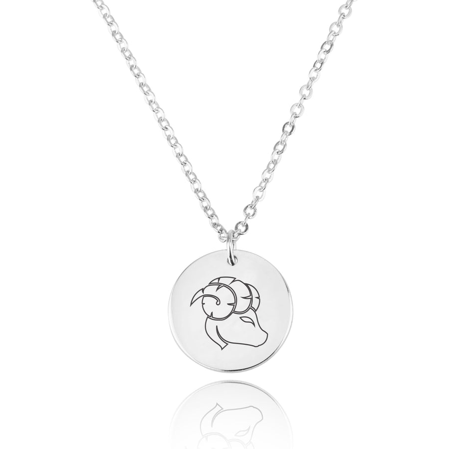 Aries Zodiac Disk Necklace