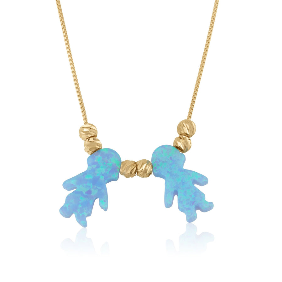Blue Opal Charms Necklace