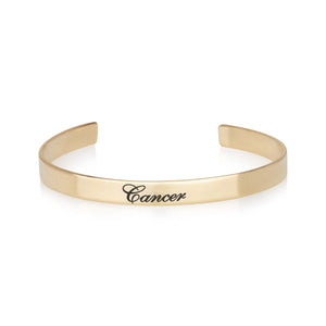 Cancer Engraved Cuff Bracelet - Beleco Jewelry