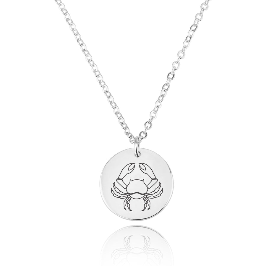 Cancer Zodiac Disk Necklace
