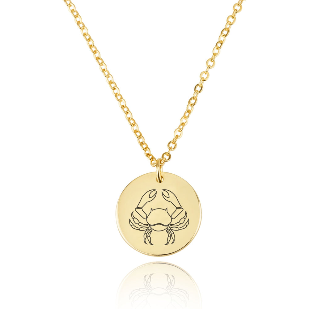 Cancer Zodiac Disk Necklace