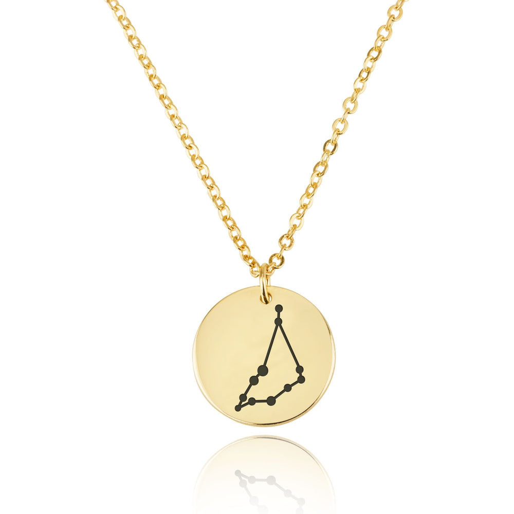 Capricorn Celestial Constellation Disk Necklace