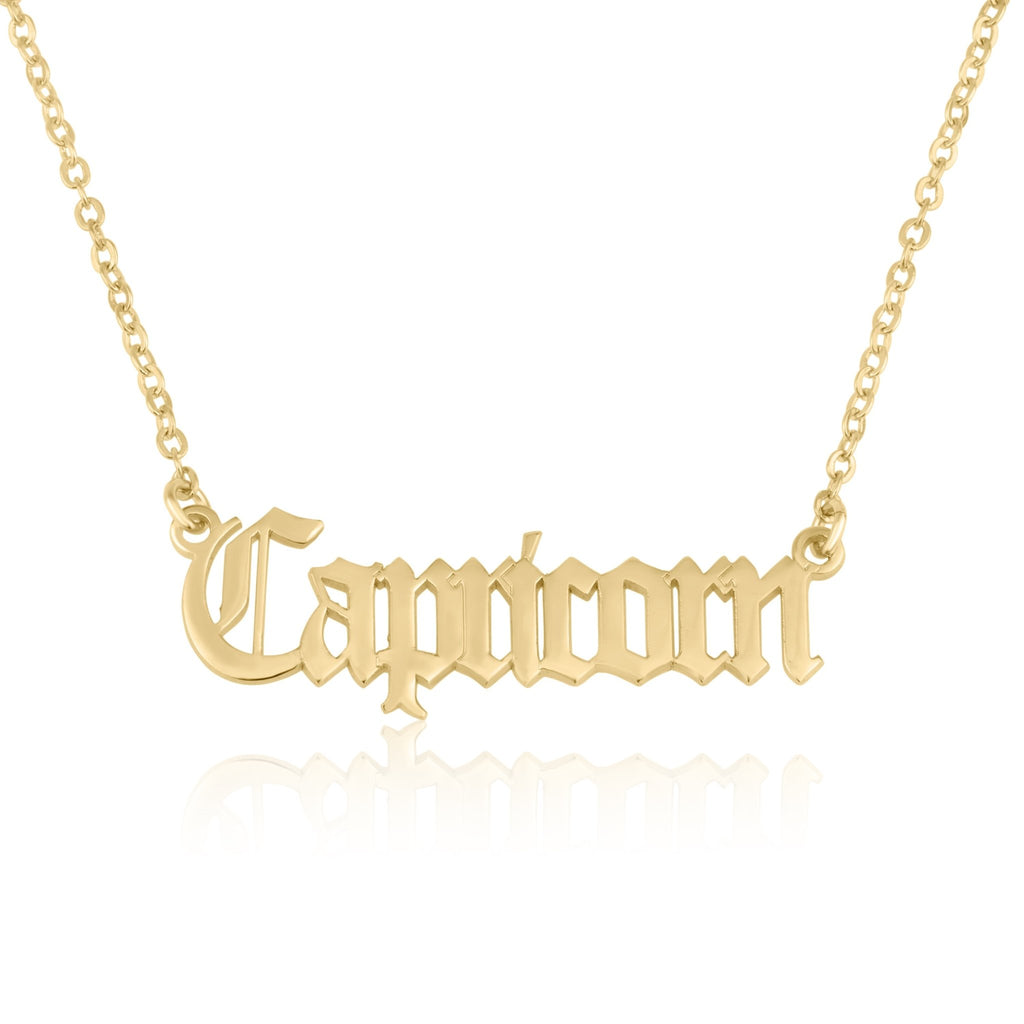 Capricorn Script Necklace - Beleco Jewelry