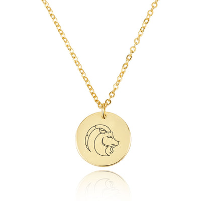 Capricorn Zodiac Disk Necklace