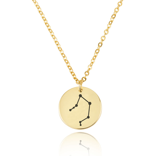 Libra Celestial Constellation Disk Necklace