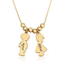 Children Charms Necklace with Hebrew Name Engraved - Beleco Jewelry