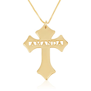 Christmas Cross Name Necklace - Beleco Jewelry