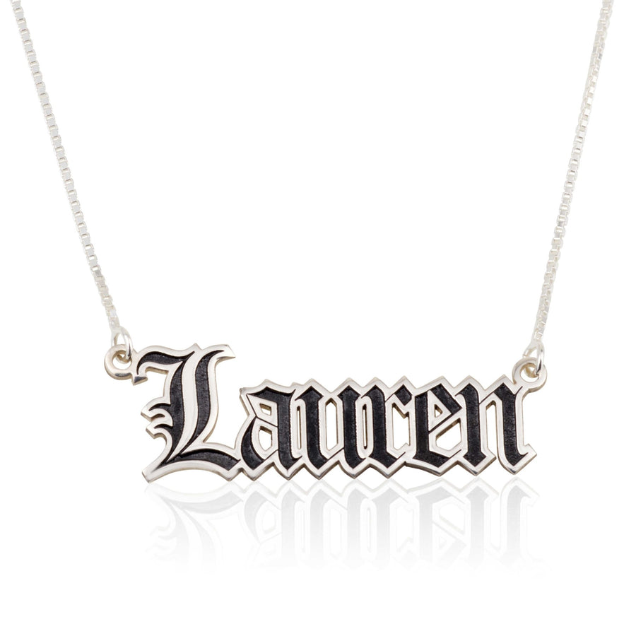 Colorful Gothic Name Necklace