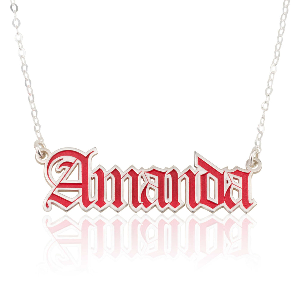 Colorful Gothic Name Necklace