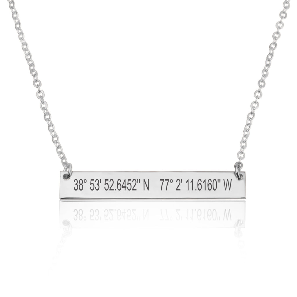 Coordinates Bar Necklace - Beleco Jewelry