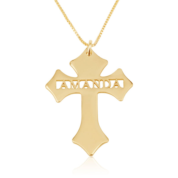 Cross Necklace With Name