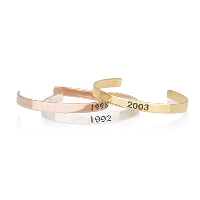 Custom Birth Year Cuff Bracelet