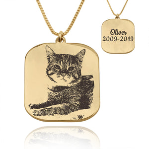 Custom Cat Portrait Necklace - Beleco Jewelry