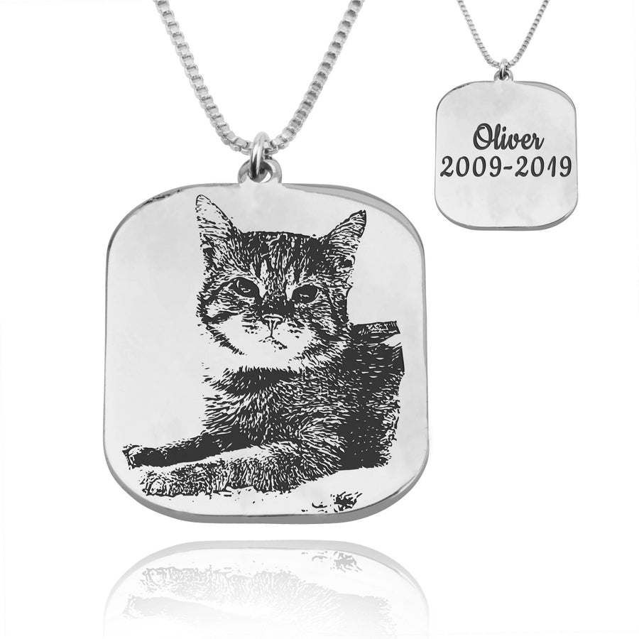 Custom Cat Portrait Necklace