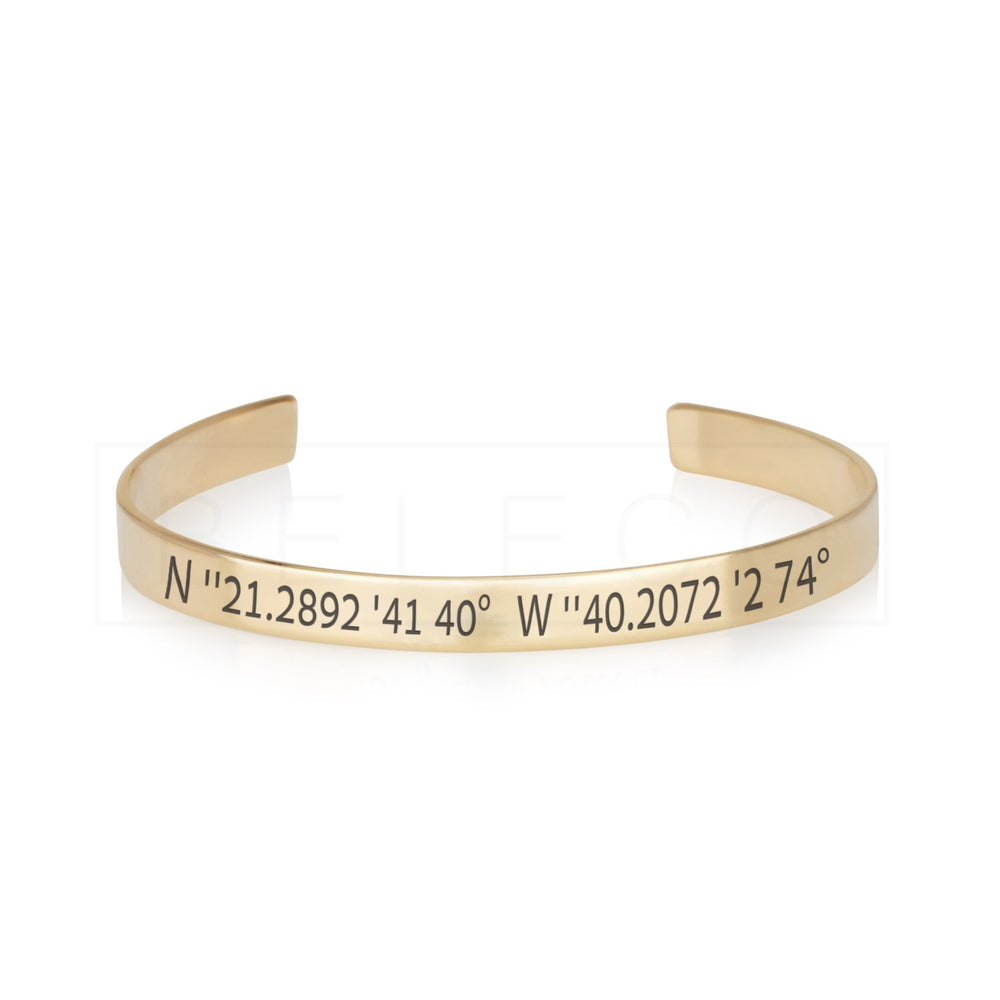 Custom Coordinates Cuff Bracelet