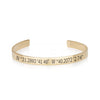 Custom Coordinates Cuff Bracelet GPS Latitude - Beleco Jewelry