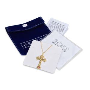 Custom Cross Necklace With Birthstone - Beleco Jewelry