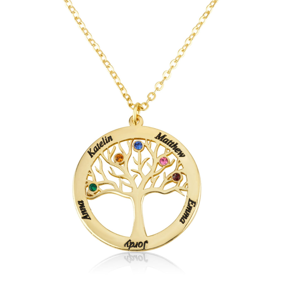 Custom Family Tree Necklace With Birthstones