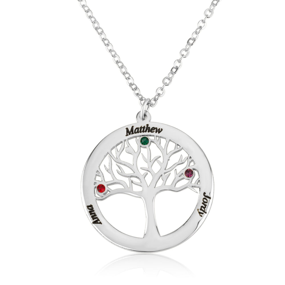Custom Family Tree Necklace With Birthstones