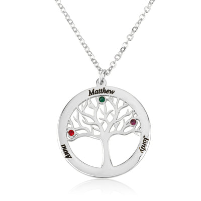 Custom Family Tree Necklace With Birthstones