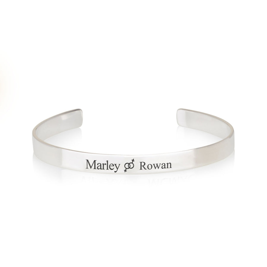 Custom Lesbian Pride Names Cuff Bracelet