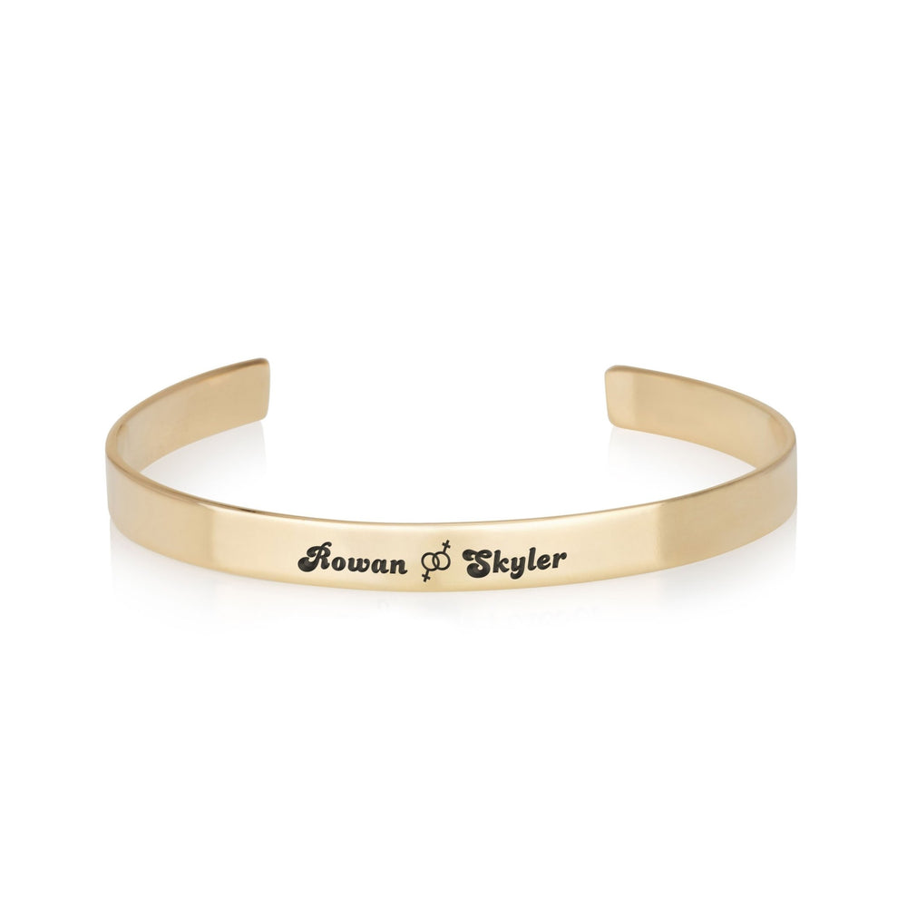 Custom Lesbian Pride Names Cuff Bracelet