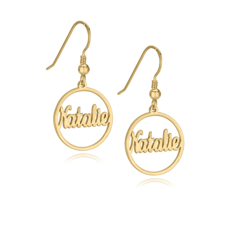 Heart Name Earrings, Custom Gold Personalized Year Gift Stud - Yahoo  Shopping