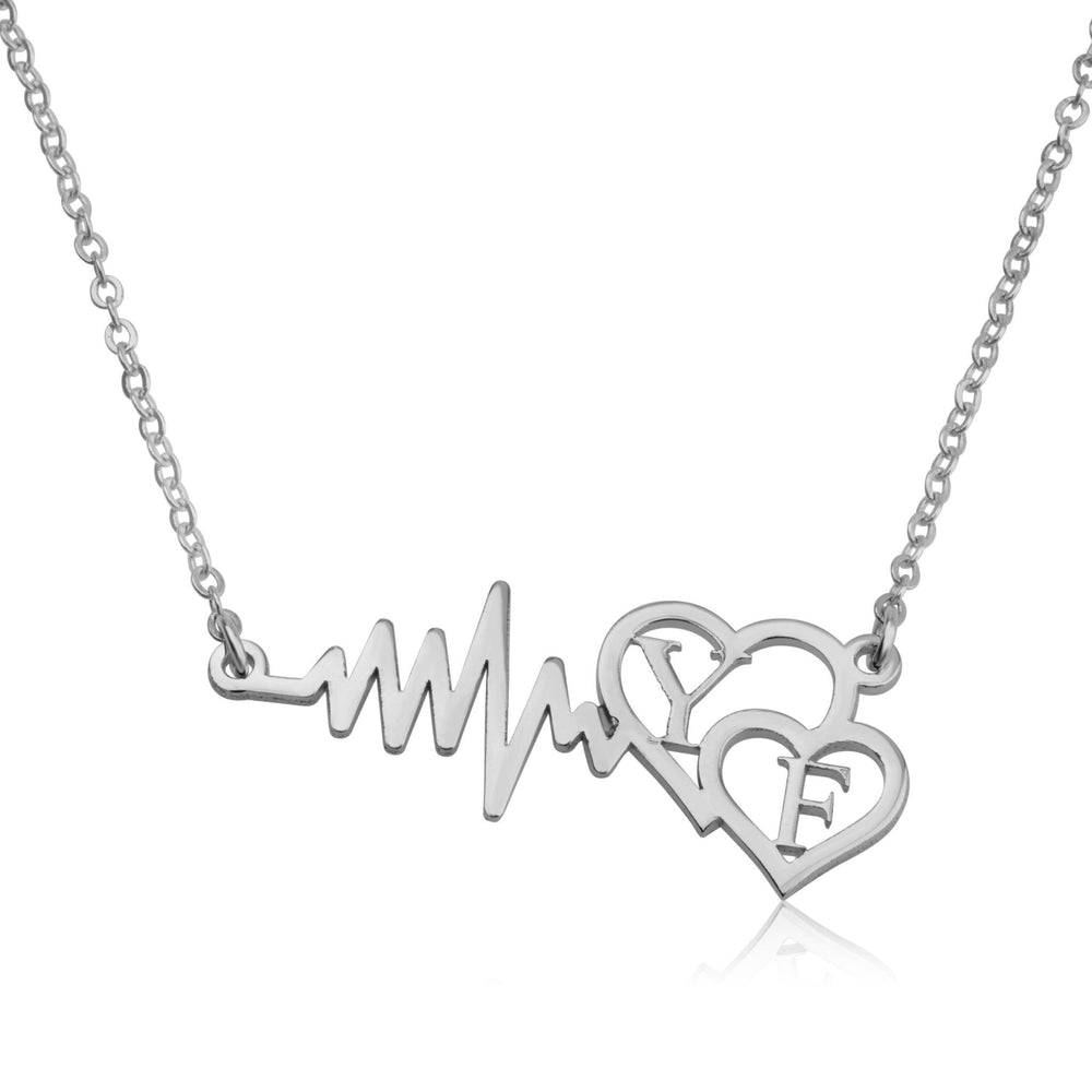 Custom Initials Necklace With Hearts