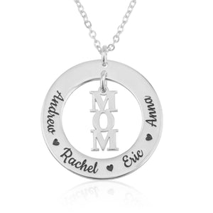 Custom Mom Necklace With Kids Name - Beleco Jewelry