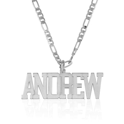 Custom Name Necklace For Men Figaro Chain