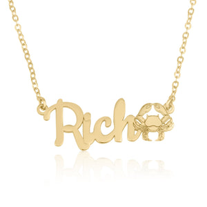 Custom Name Necklace With Cancer Zodiac Sign - Beleco Jewelry