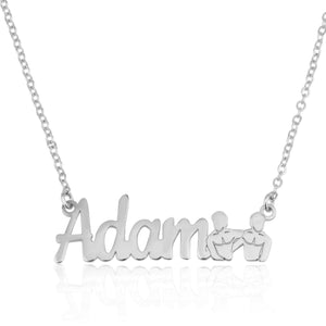 Custom Name Necklace With Gemini Zodiac Sign - Beleco Jewelry