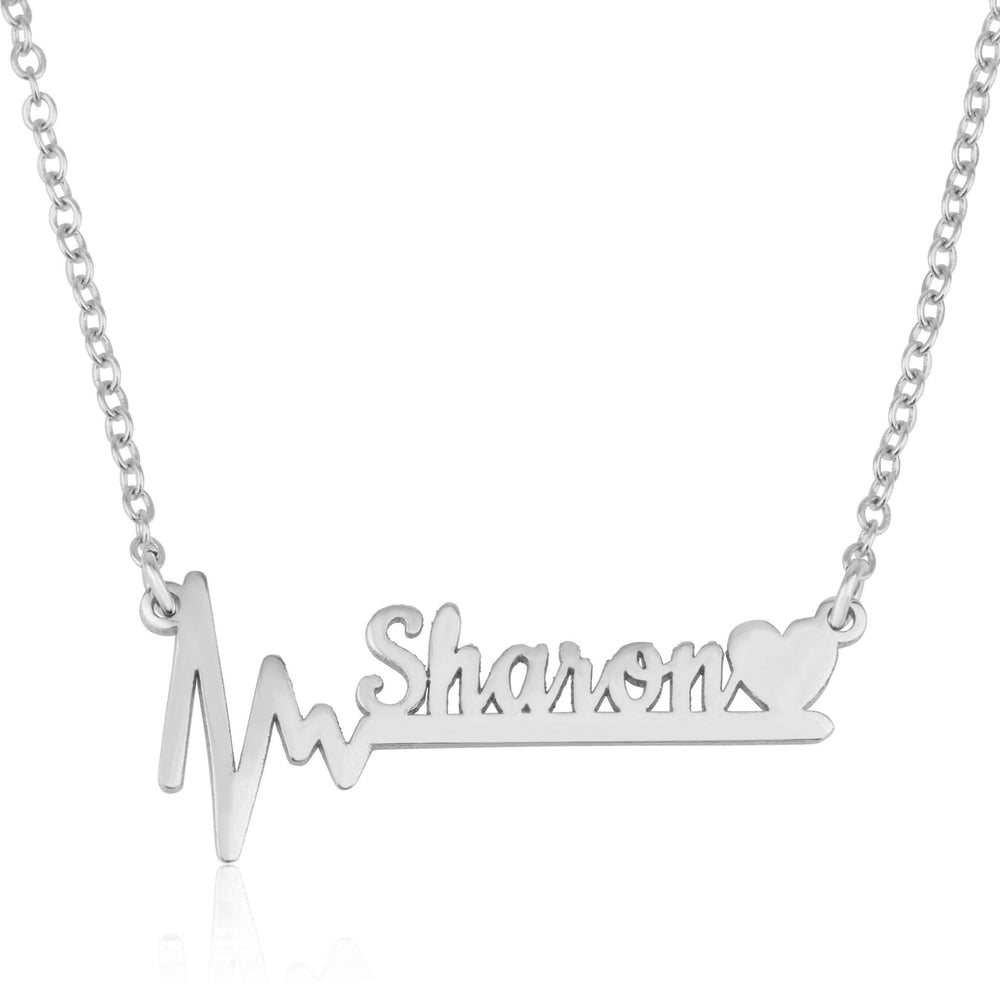 Custom Name Necklace With Heartbeat