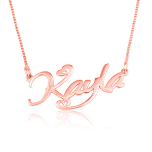Custom Name Necklace With Hearts - Beleco Jewelry