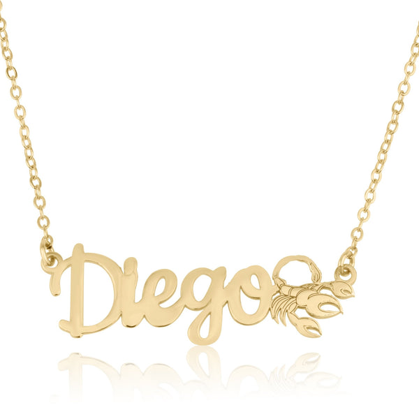 Custom Name Necklace With Scorpio Zodiac Sign