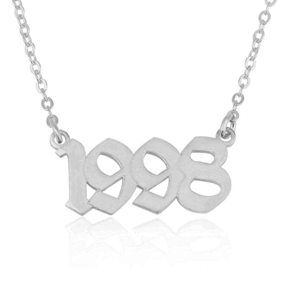 Custom Old English Number Necklace