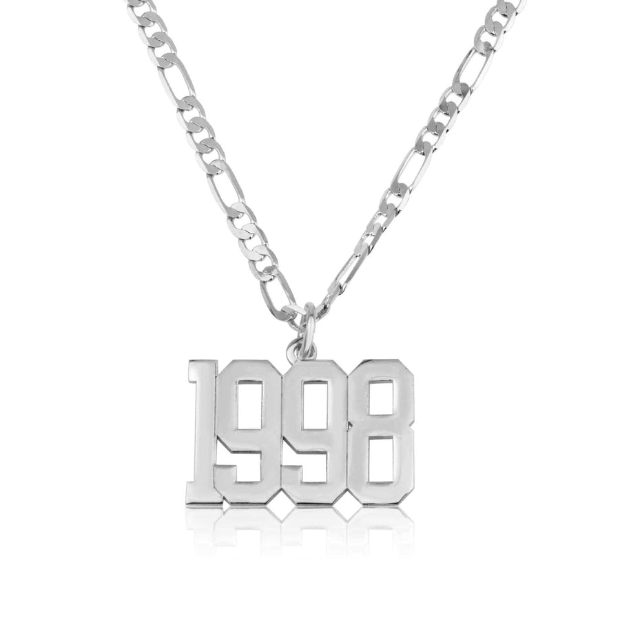 Custom Sports Number Necklace With Figaro Chain