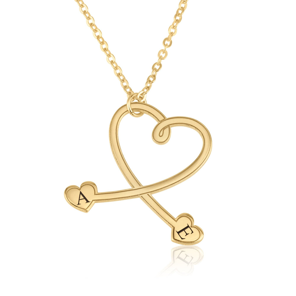 Custom Stethoscope Initial Necklace with Hearts