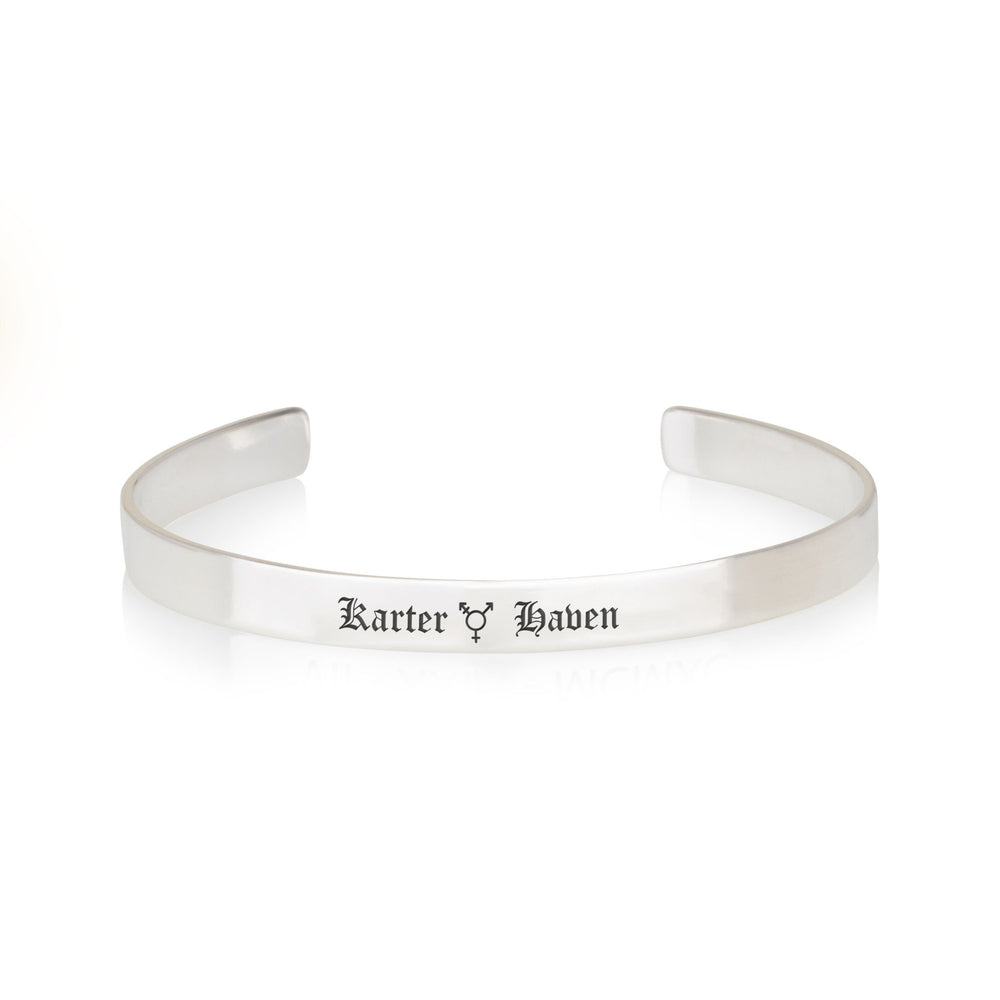 Custom Transgender Pride Names Cuff Bracelet