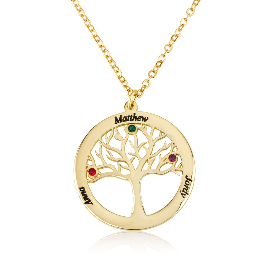 Custom Tree of Life Necklace With Birthstones