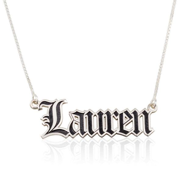 Customize Colorful Gothic Name Necklace
