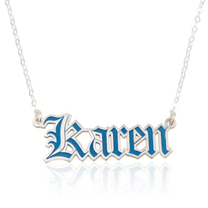 Customize Colorful Gothic Name Necklace - Beleco Jewelry