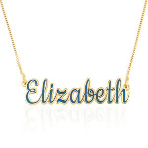 Customize Colorful Name Plate Necklace - Beleco Jewelry